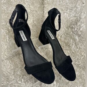 Steve Madden Irene Black Suede Block Heeled Pump Women’s 9.5